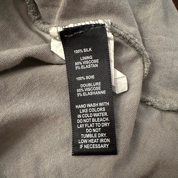 Le Marais Paris gray square print long sleeve silk top size S - Picture 9 of 12